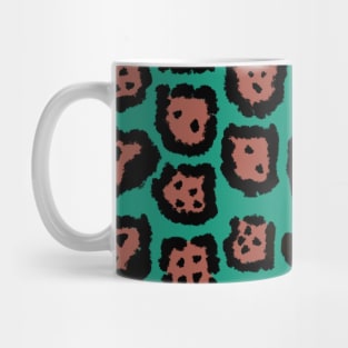 Jaguar Pattern in Watermelon on Aqua Blue Mug